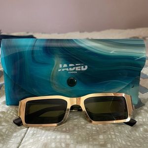 JADED LONDON square gold glasses